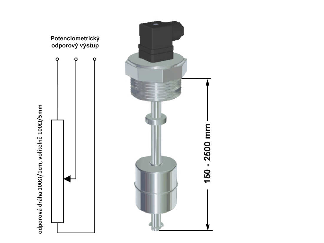 Plovákový hladinoměr TMR TC INOX schema 